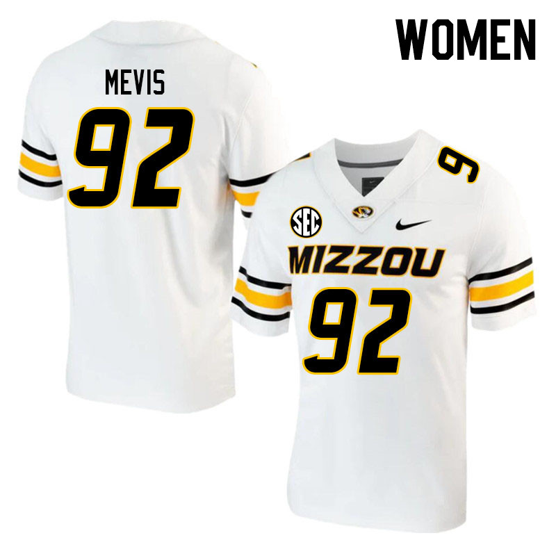 Women #92 Harrison Mevis Missouri Tigers College 2023 Football Stitched Jerseys Sale-White - Click Image to Close